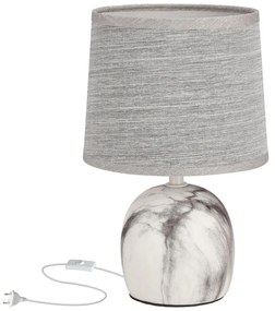 Светлосива настолна лампа с текстилен абажур (височина 25 cm) Adelina - Candellux Lighting