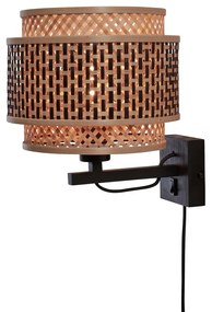 Стенна лампа в черно-природен цвят ø 25 cm Bhutan - Good&amp;Mojo