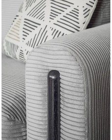 Светлосив сгъваем/с място за съхранение диван от рипсено кадифе 244 cm Arcadova – ELTAP