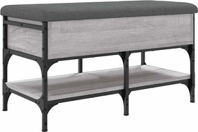 835195 vidaXL Пейка за обувки, сив сонома, 82x42x45 см, инженерно дърво