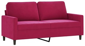 359203 vidaXL 2-местен диван, виненочервен, 140 см, кадифе