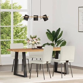 3315242 vidaXL Трапезни столове, 4 бр, кремави, кадифе