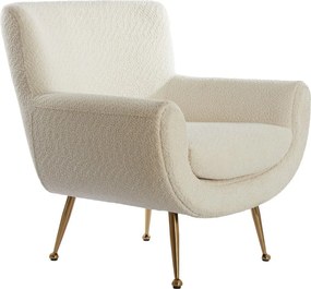 Кремаво кресло от букле Vinstra – Light &amp; Living