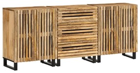 3217079 vidaXL Бюфети, 3 бр, 60x34x75 см, грубо мангово дърво масив