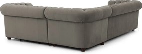 Сив кадифен разтегателен ъглов диван (десен ъгъл L форма) York Blik – Ropez