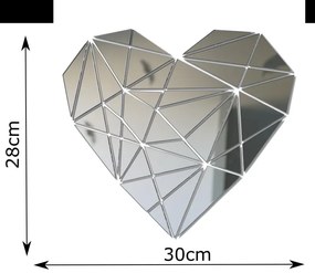 Самозалепващо се огледало за стена във формата на сърце