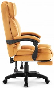 Ергономичен офис стол HC-1031 с поставка за крака - горчица жълто