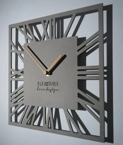 Сив квадратен стенен часовник 30 см