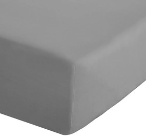 Сив еластичен чаршаф от перкал 90x190 cm Easy Iron Percale – Catherine Lansfield