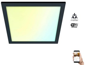 WiZ - LED Димируем плафон SUPERSLIM LED/36W/230V черен Wi-Fi