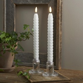 Комплект от 2 LED свещи от бял восък, височина 25 см Flamme Swirl Antique - Star Trading