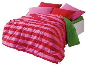 Зелено-розово двойно удължено спално бельо от памук Renforcé с включен долен чаршаф, 4 части 200x220 cm Cherie – Mijolnir