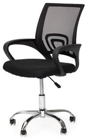 Ергономичен офис стол в черно с метална основа