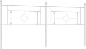 374426 vidaXL Метална резервна табла за легло, бяла, 200 см