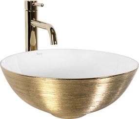 Умивалник за плот REA STELLA Gold Brush / White
