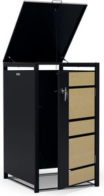 Blumfeldt BinSafe, контейнер за отпадъци, 1 кошче за отпадъци, 240 л, заключващо се, поцинкована стомана, устойчива на атмосферни влияния