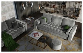 Светлосиво кадифено канапе Santo - Milo Casa