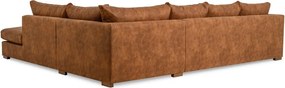 Кафяв ъглов диван от изкуствена кожа (десен ъгъл) Hamburg – Scandic