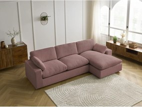 Розов ъглов диван от рипсено кадифе Belair – Bobochic Paris