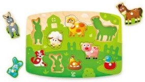 Hape - Дървен пъзел Домашни животни