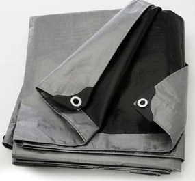 Брезент, покривало сребърно-черно 8x10 м 260 г/м2