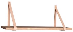 Дървен рафт с кожени дръжки , 120 x 20 cm Forno - House Nordic