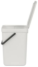 Кош за разделно събиране на боклук Brabantia Sort&Go 1005511, 12 л, Дръжка, Възможност за стенен монтаж, Светлосив