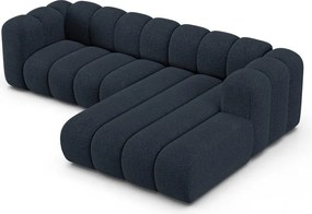 Тъмносин шенилов ъглов диван (десен ъгъл) Lupine – Micadoni