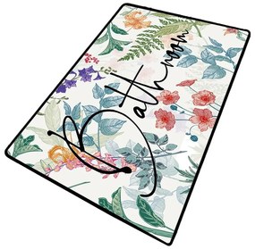 Постелка за баня 70x120 cm Green In Flower - Foutastic