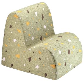 Зелен детски стол от букле и шенил Terrazzo Cloud – Wigiwama