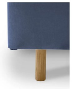 Синьо тапицирано двойно легло с включена подматрачна рамка 160x200 cm Zee – Scandic