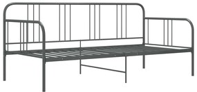 324751 vidaXL 324751  Sofa Bed Frame Grey Metal 90x200 cm