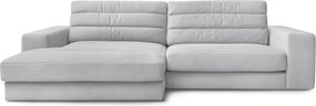 Светлосив кадифен ъглов диван (ляв ъгъл) Sierra – Bobochic Paris