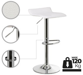 Бели тапицирани бар столове в комплект с регулируема височина 2 бр. (височина на седалката 63 cm) – Casa Selección
