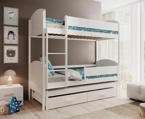 Двуетажно легло Лия-бяло-180 x 80