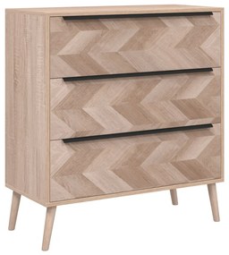 377414 Finori Шкаф с чекмеджета Lusk 03A, дъб сонома, 80x38,5x87 см
