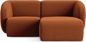 Теракотен кадифен ъглов диван (десен ъгъл) Lani – Makamii