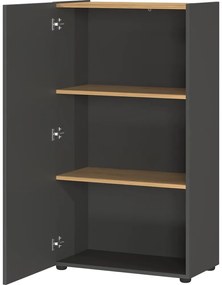 Антрацитна библиотека от декор от дъб 61x110x34 cm Adrano – Germania