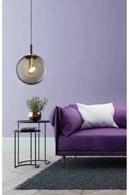 Черно висящо осветително тял със стъклен абажур Dini – Fischer &amp; Honsel