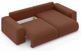 Разтегателен ъглов диван с място за съхранение в тухлен цвят (променлив) Luma – Ropez