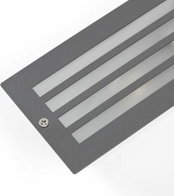 Модерна вградена лампа тъмно сива IP44 - Hurricane