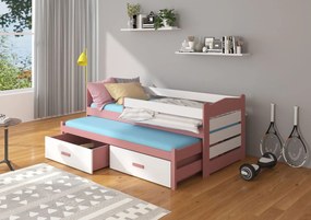 Бебешко Детско легло Camaro-180 x 80-With protector-Roz-White