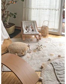 Ръчно изработен памучен детски килим подходящ за пране в цвят жълта охра и кремаво 120x160 cm Hippy Dots Honey – Lorena Canals