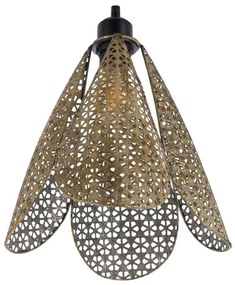 Висящо осветително тяло в златист цвят с метален абажур ø 24 cm – Ixia