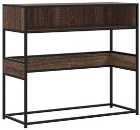 849173 vidaXL Конзолна маса, кафяв дъб, 90x35x80 см, инженерно дърво