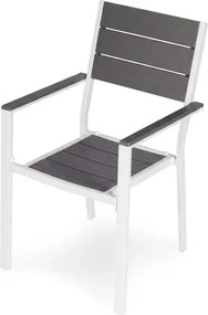 Комплект от 2 градински стола с товароносимост 150 кг Сив