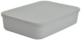 Сива пластмасова кутия за съхранение с капак 35,5x25,5x8 cm – Homéa
