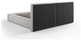 Светлосиво тапицирано двойно легло с място за съхранение и решетка 180x200 cm Arendal - Cosmopolitan Design