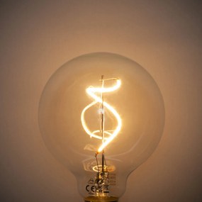 Комплект от 5 E27 Димируема LED спирална филаментна крушка G95 4W 270lm 2200K