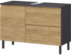 Тъмно сив шкаф под умивалника в дъб 80x56 cm Salinas - Germania